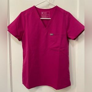 Figs Catarina One-Pocket Scrub Top Raspberry Sorbet XS